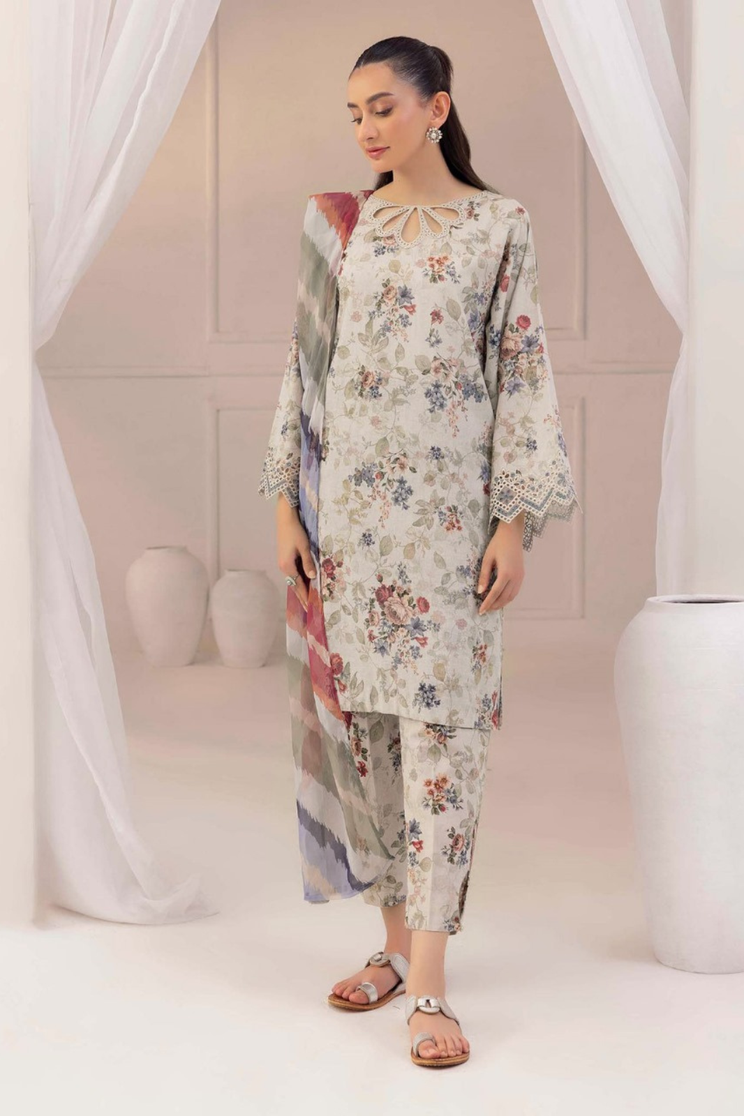 Digital Lawn Bana Dora 3-Piece Set – Bana Dora Prints with Voile Dupatta