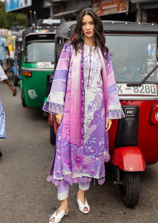 Digital Print Lawn 3-Piece Set – Bana Dora Voile Dupatta