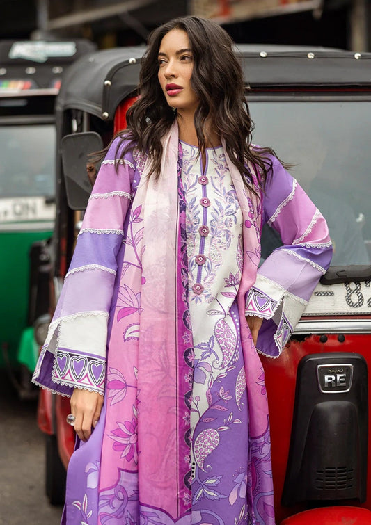 Digital Print Lawn 3-Piece Set – Bana Dora Voile Dupatta