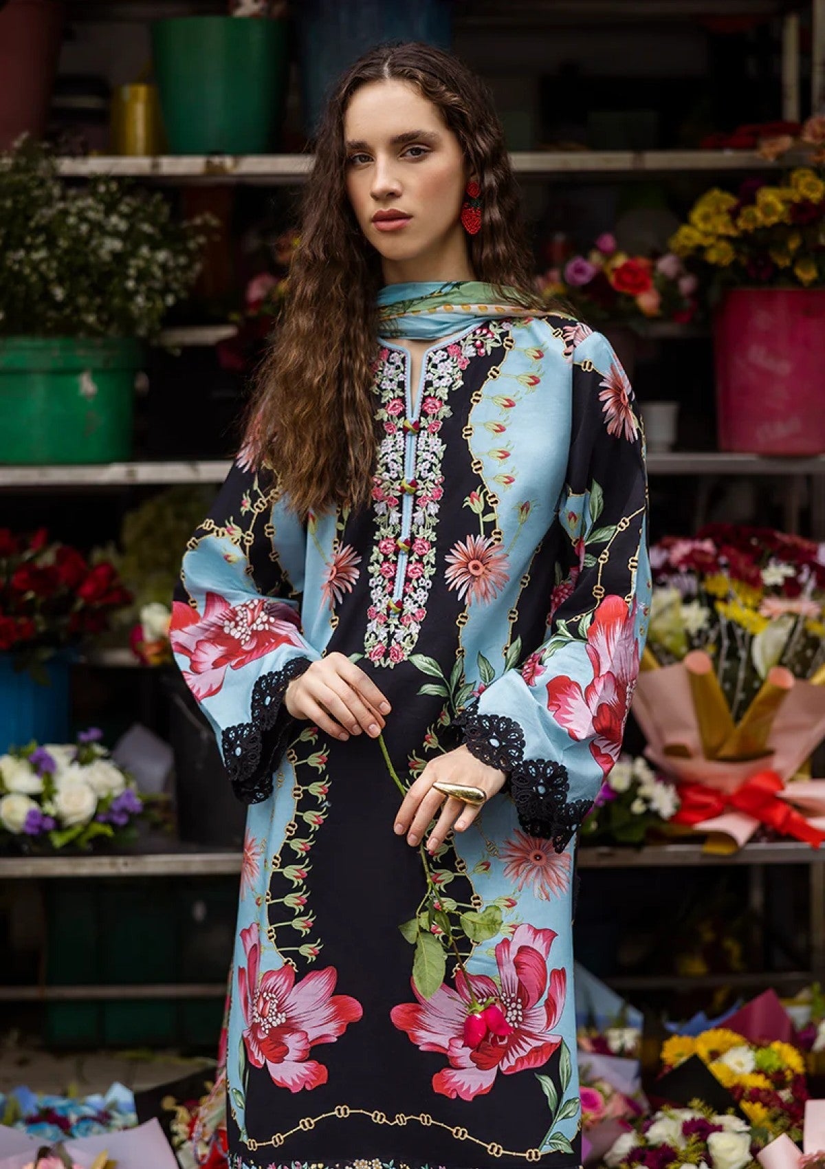 Digital Print Lawn 3-Piece Set ā Bana Dora Voile Dupatta