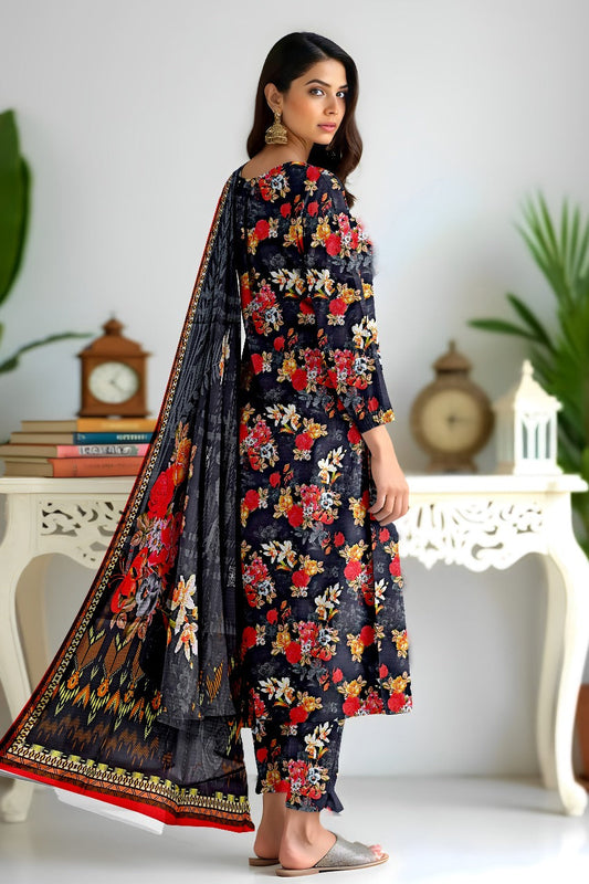 Premium Digital Printed Viscose Bana Dora 3-Piece Suit
