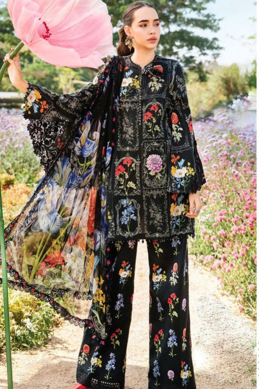 Digital Lawn 3-Piece Print Set with Bana Dora Voile Dupatta