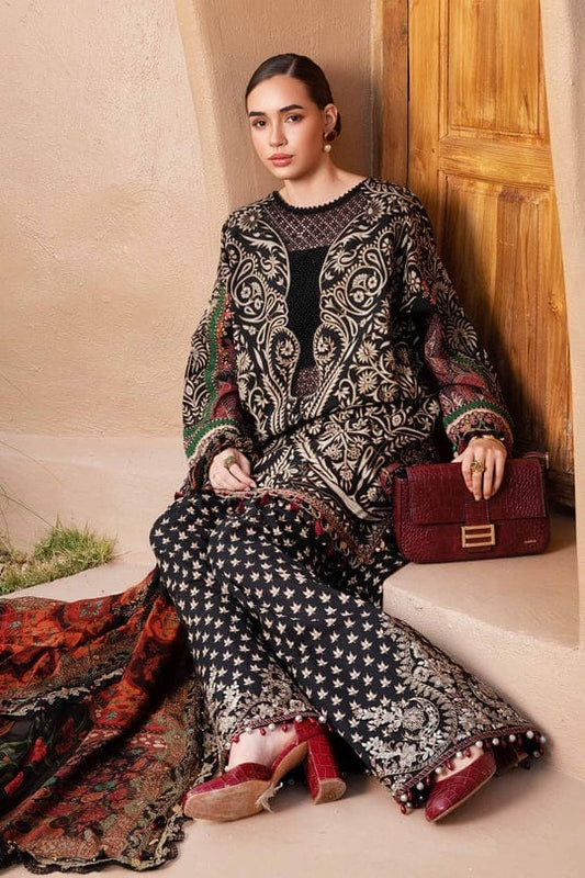 Digital Lawn 3-Piece Print Set with Bana Dora Voile Dupatta