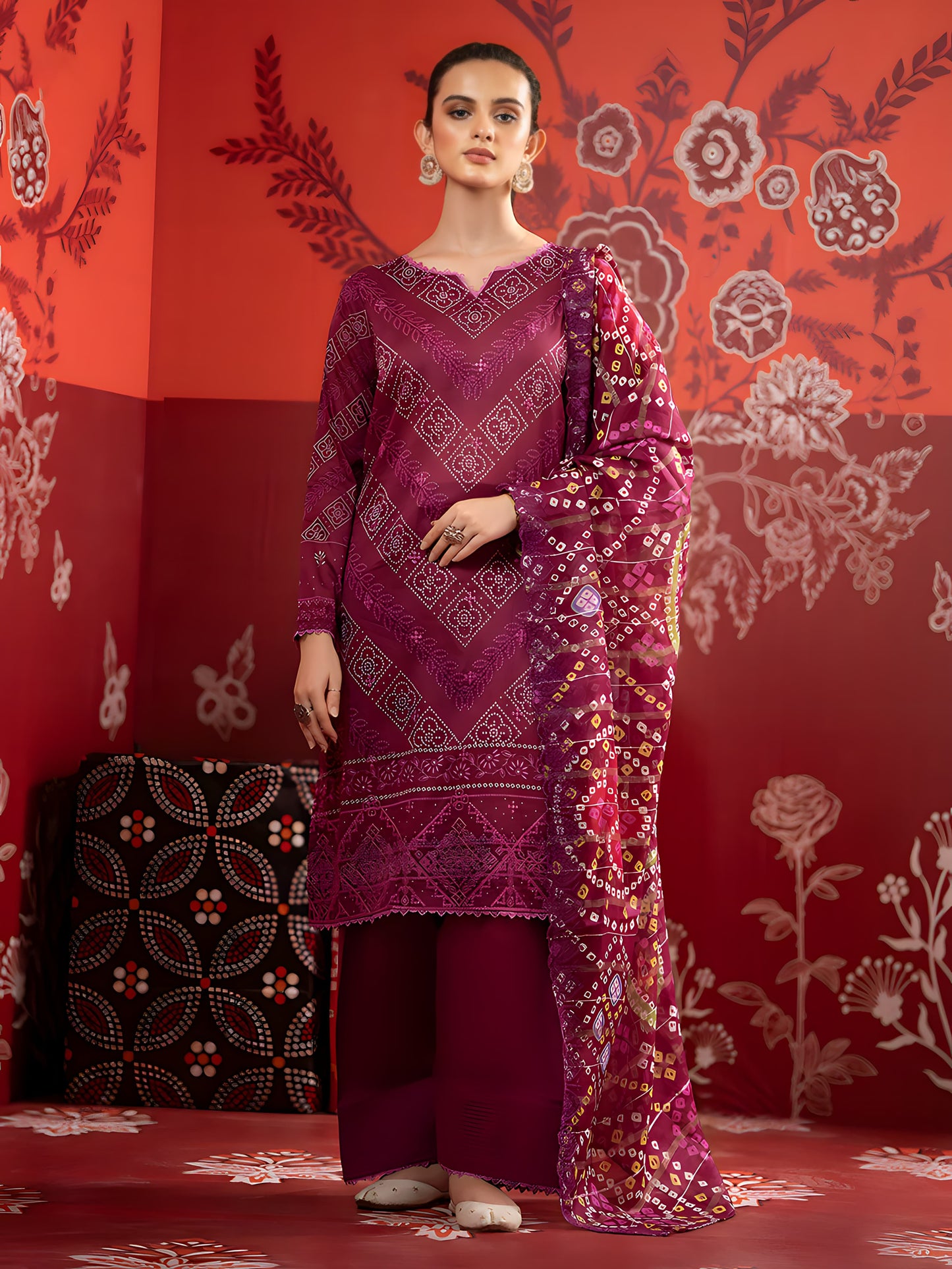 Unstitched Lawn 3-Piece Ensemble with Exquisite Digital Print