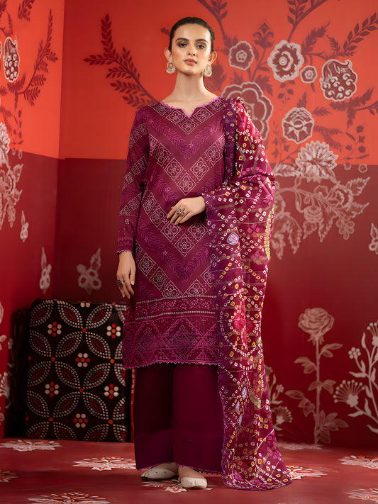 Unstitched Lawn 3-Piece Ensemble with Exquisite Digital Print
