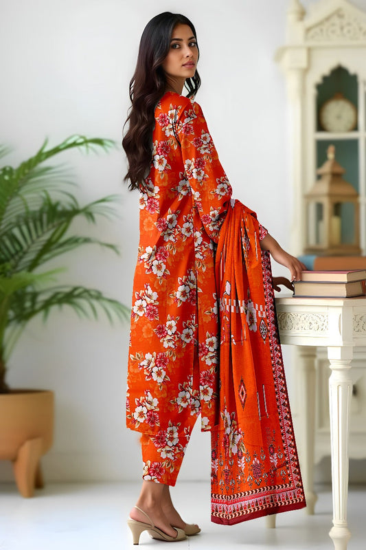 Premium Digital Printed Viscose Bana Dora 3-Piece Suit