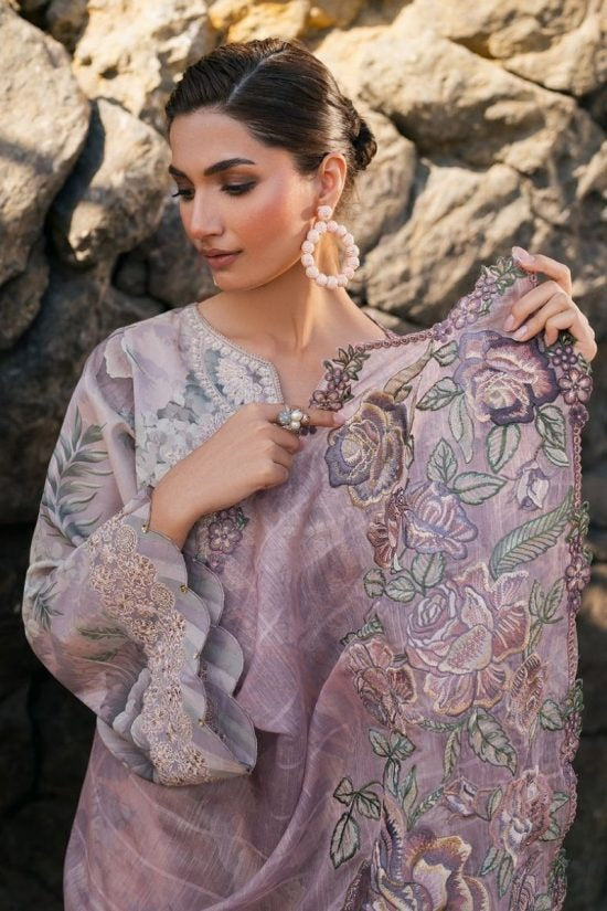 Digital Lawn 3-Piece Set – Bana Dora Prints with Voile Zari Dupatta