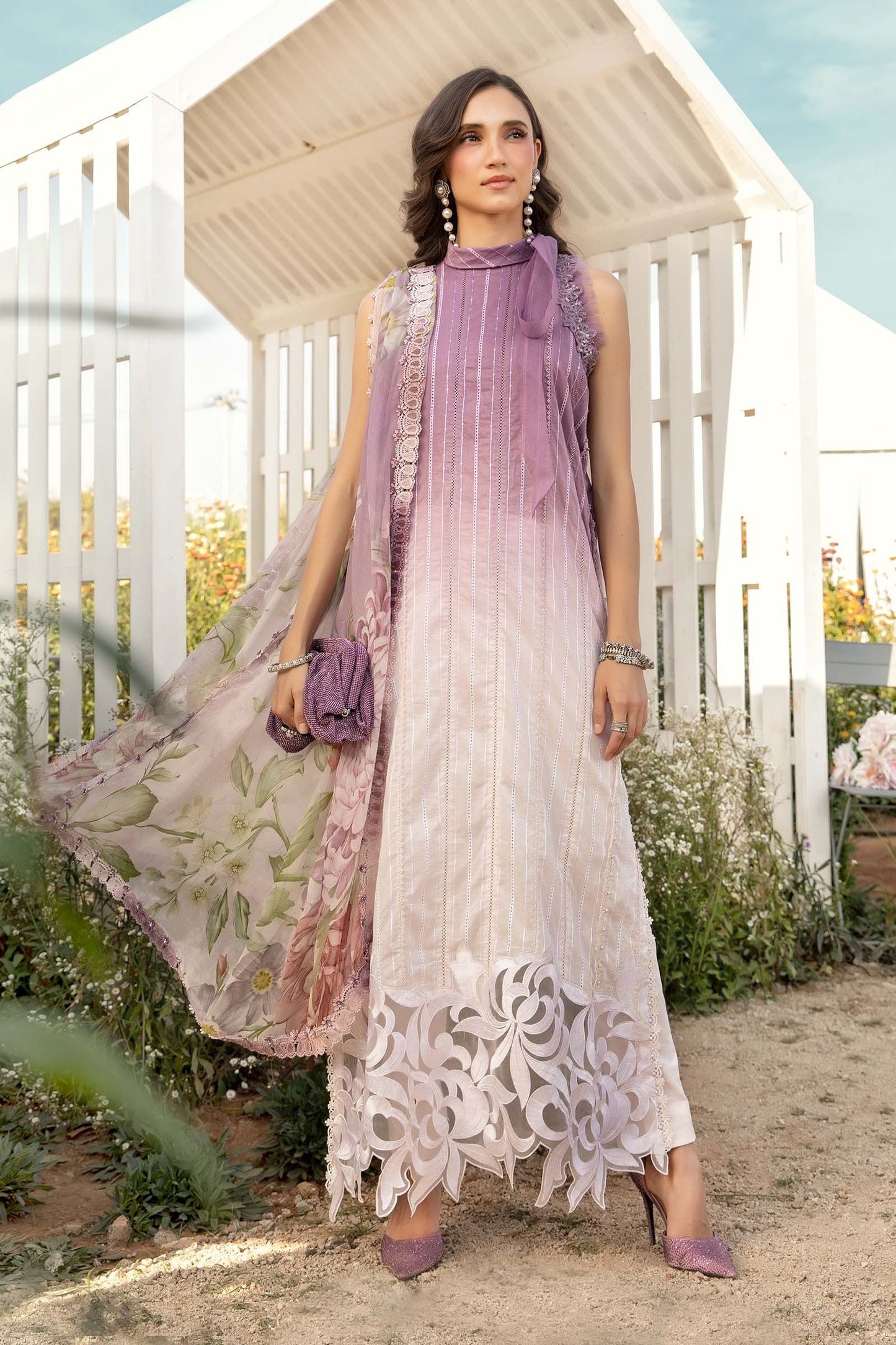 Digital Lawn 3-Piece Print Set with Bana Dora Voile Dupatta