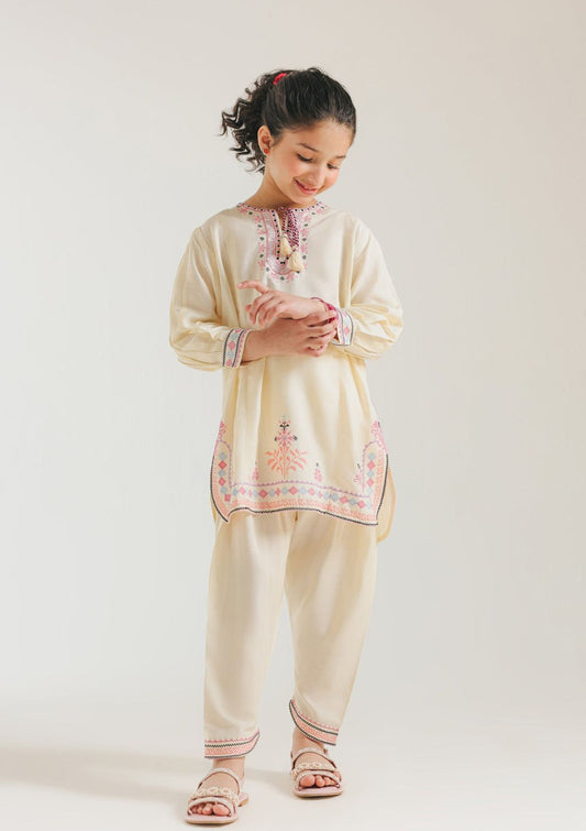 KW1 Kids Summer Lawn Unstitched – 2-Piece Embroidered Outfit