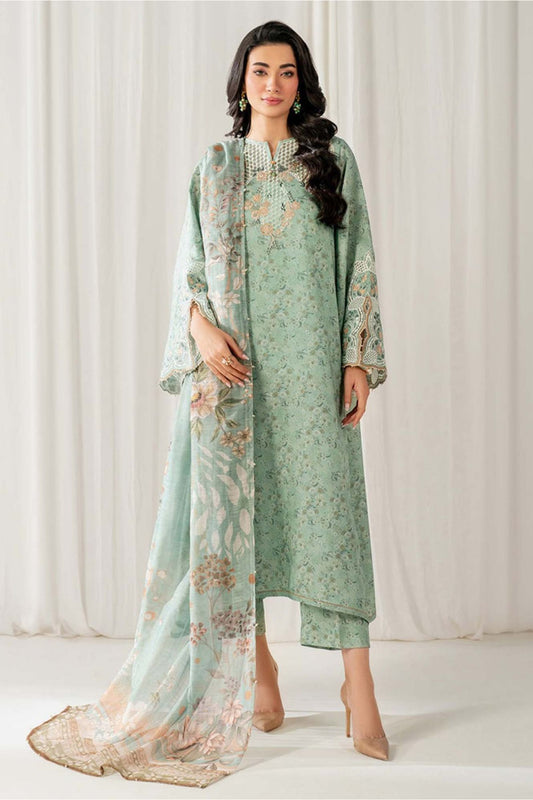 Digital Lawn 3-Piece Set – Bana Dora Prints with Voile Zari Dupatta