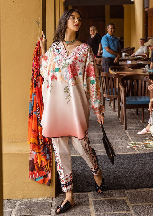 Digital Print Lawn 3-Piece Set – Bana Dora Voile Dupatta