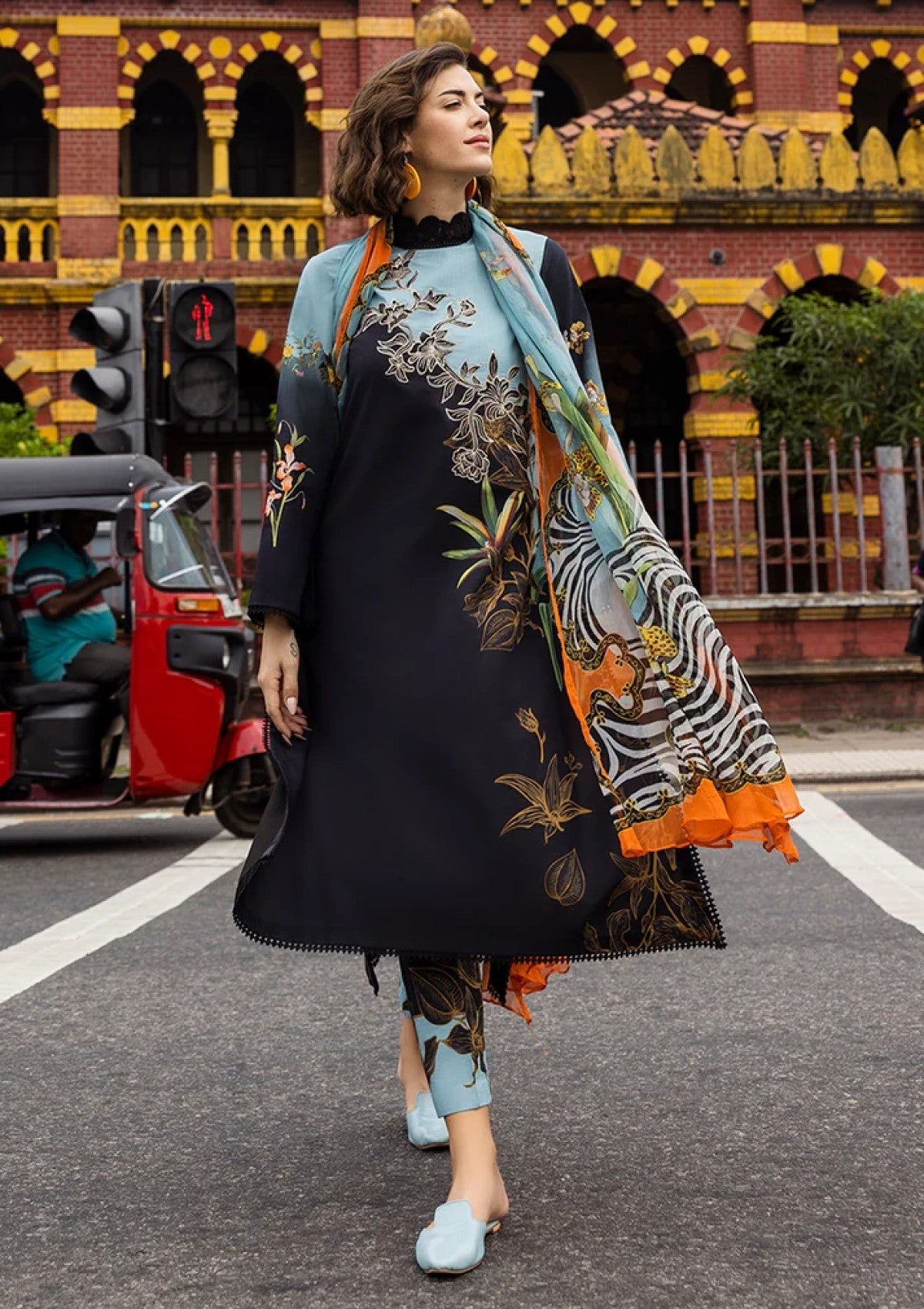 Digital Print Linen 3-Piece Set – Digital Print Linen Dupatta