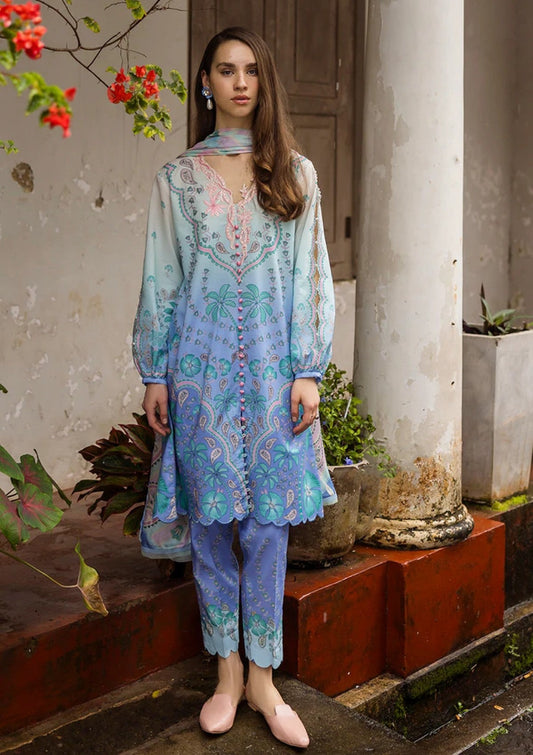 Digital Print Lawn 3-Piece Set – Bana Dora Voile Dupatta