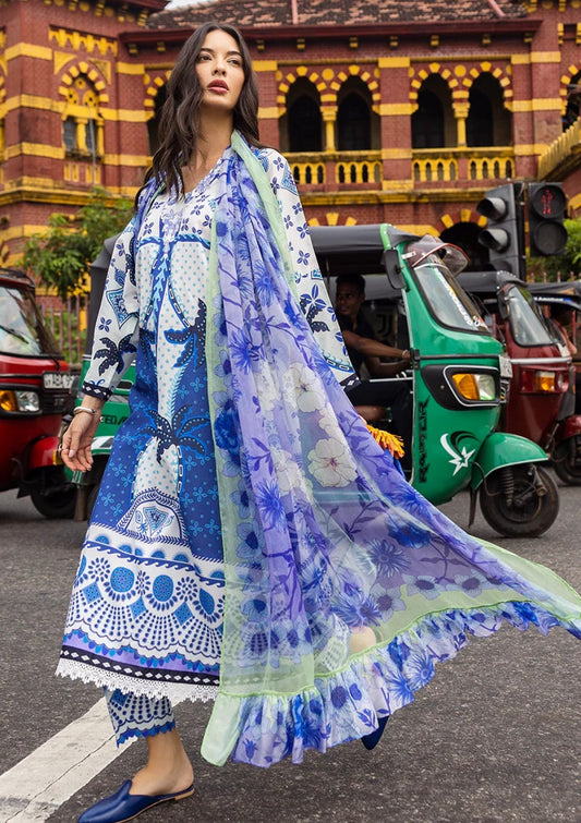 Digital Print Lawn 3-Piece Set – Bana Dora Voile Dupatta