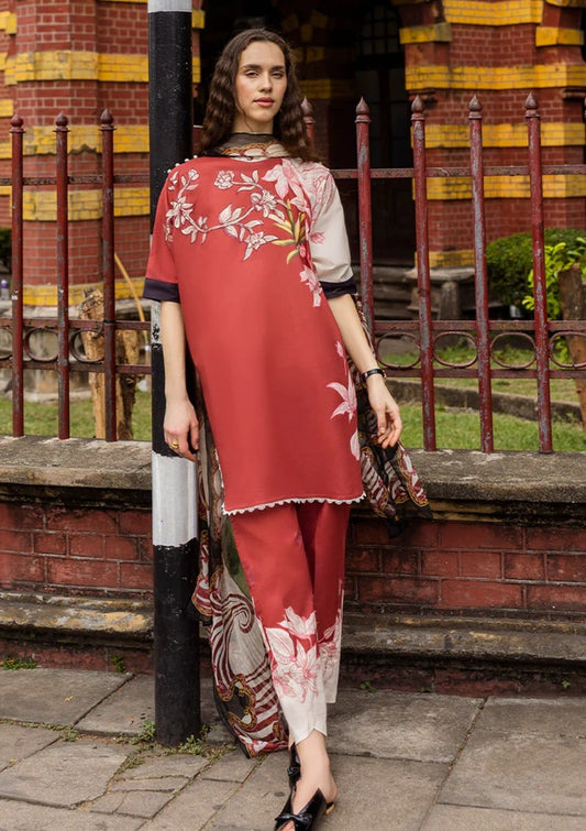 Digital Print Lawn 3-Piece Set – Bana Dora Voile Dupatta