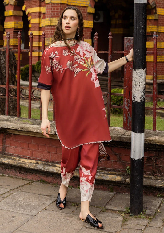 Digital Print Lawn 3-Piece Set – Bana Dora Voile Dupatta