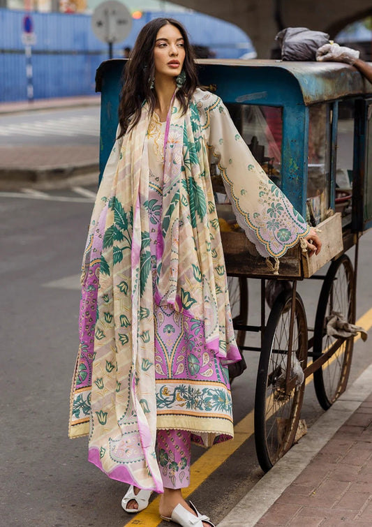 Digital Print Lawn 3-Piece Set – Bana Dora Voile Dupatta