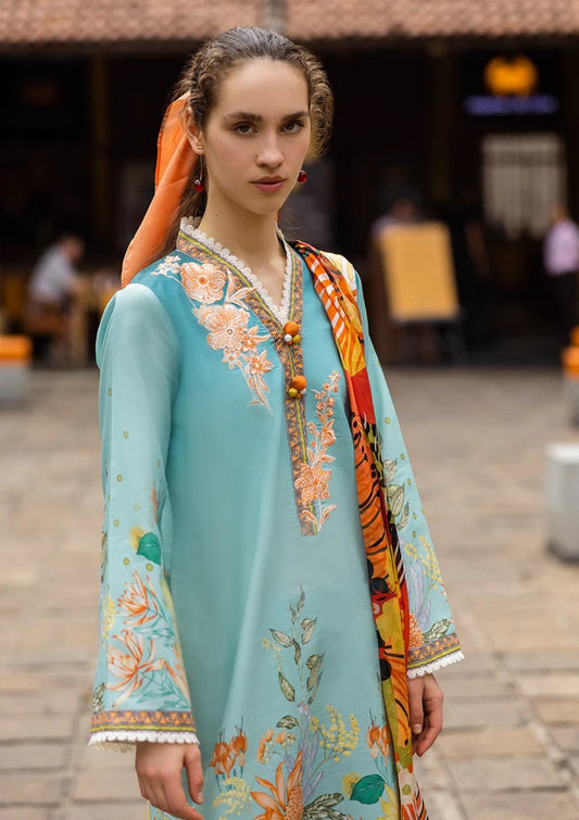 Digital Print Lawn 3-Piece Set – Bana Dora Voile Dupatta