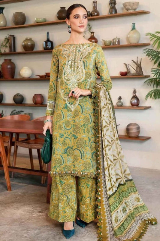 Digital Lawn 3-Piece Print Set with Bana Dora Voile Dupatta