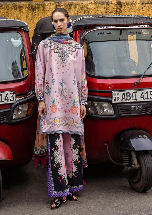 Digital Print Lawn 3-Piece Set – Bana Dora Voile Dupatta