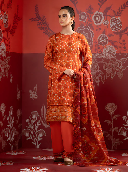 Unstitched Lawn 3-Piece Ensemble with Exquisite Digital Print