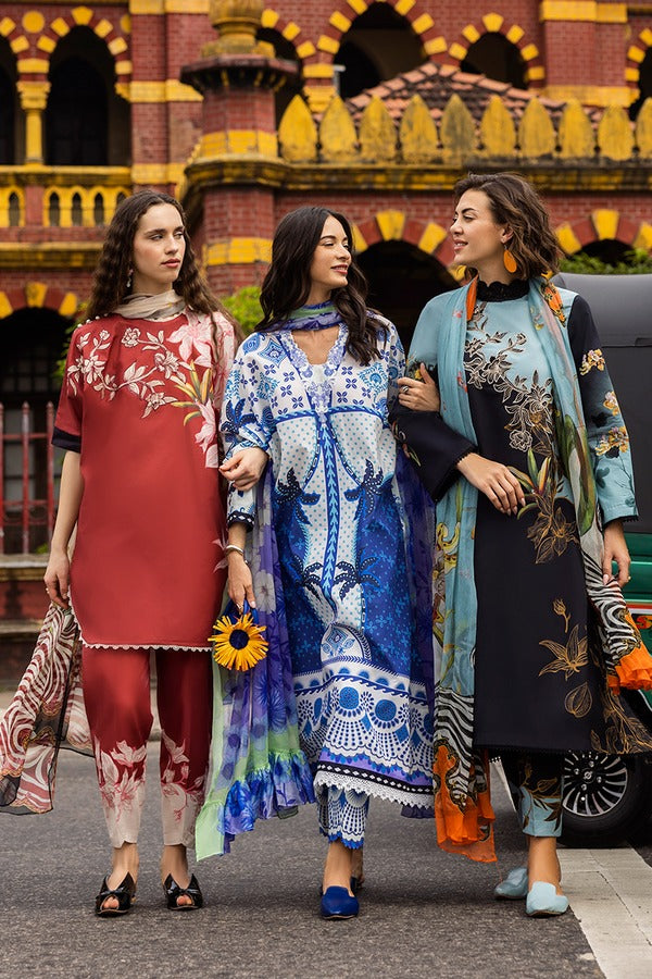 Digital Print Linen 3-Piece Set – Digital Print Linen Dupatta