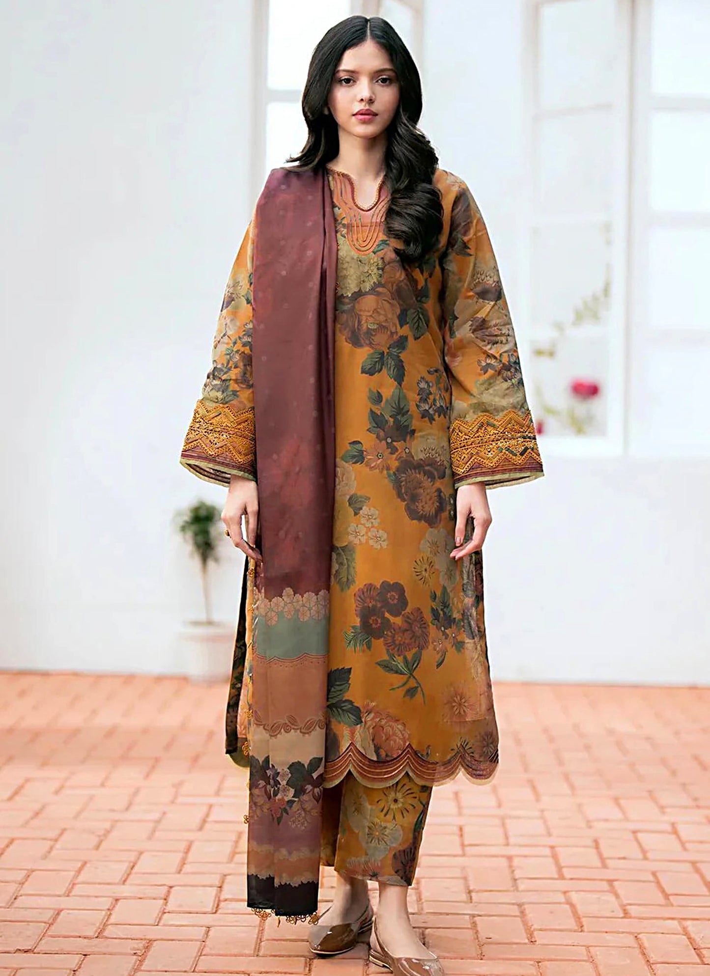 Digital Print Linen Allover 3 Piece