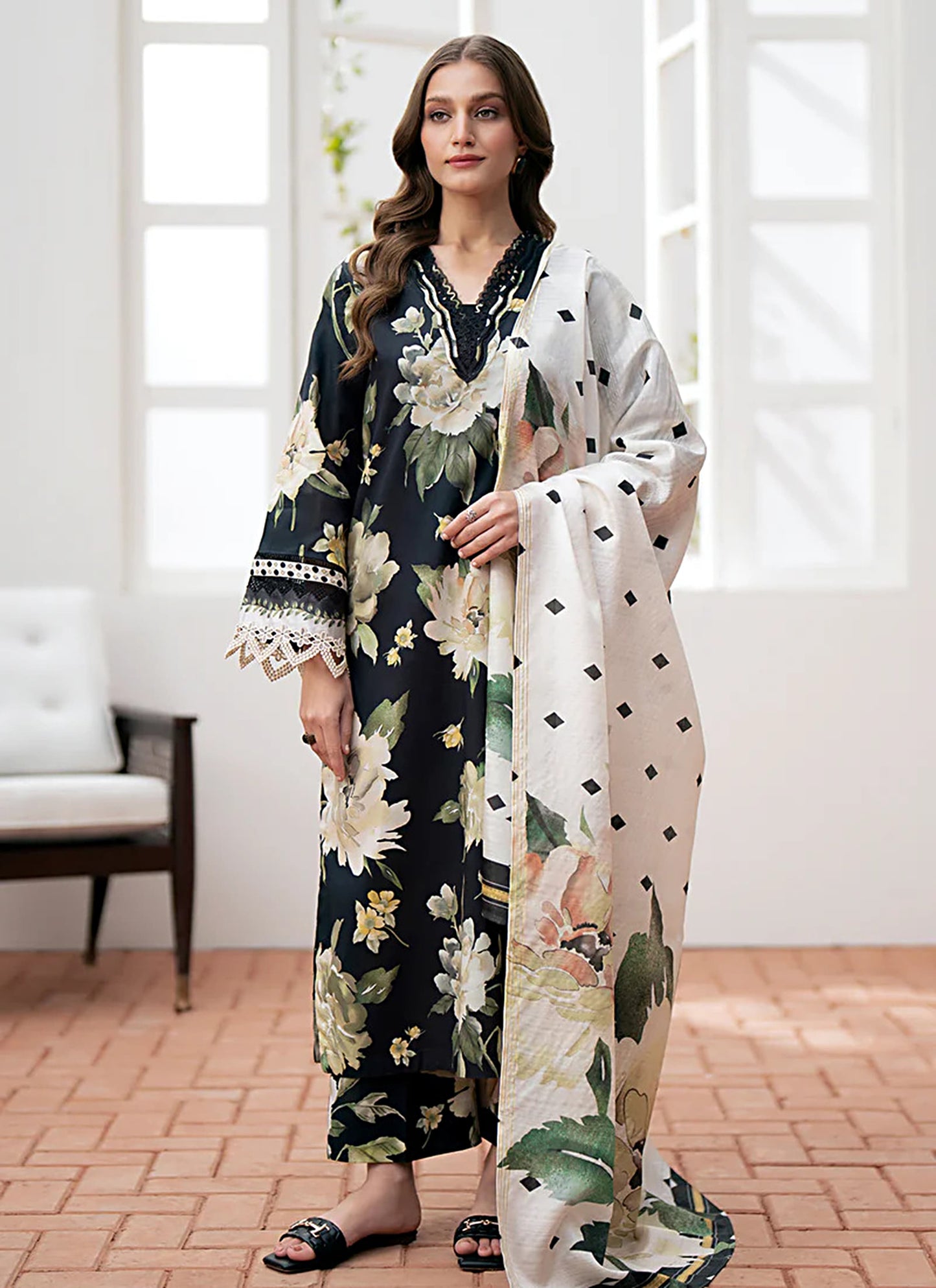 Digital Print Linen Allover 3 Piece