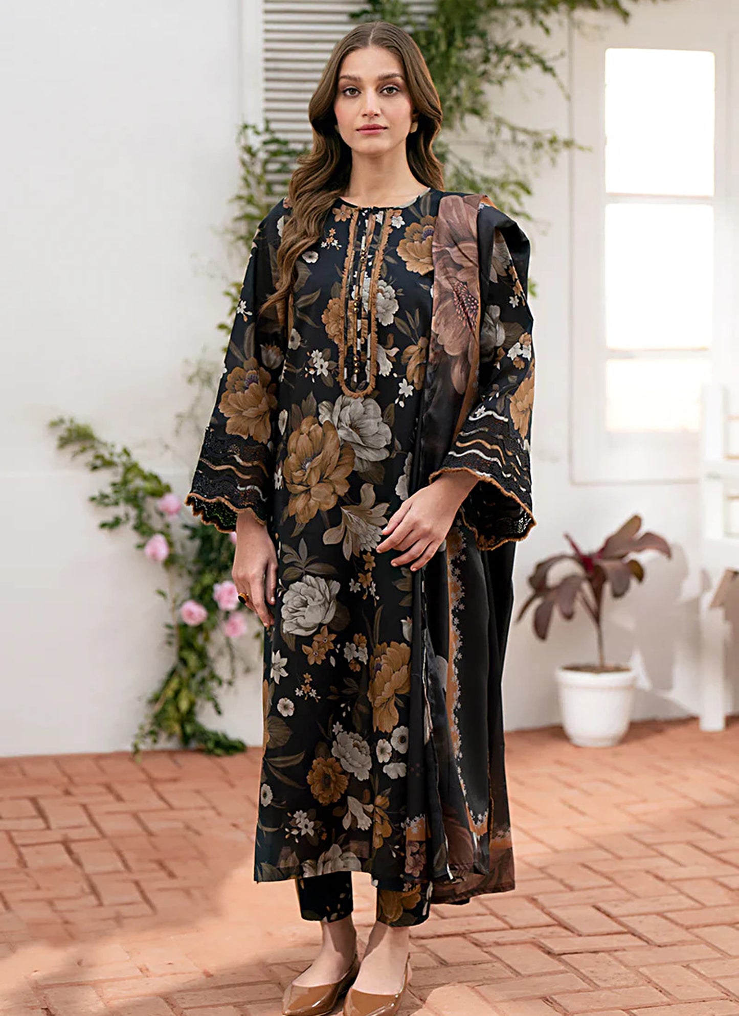 Digital Print Linen Allover 3 Piece