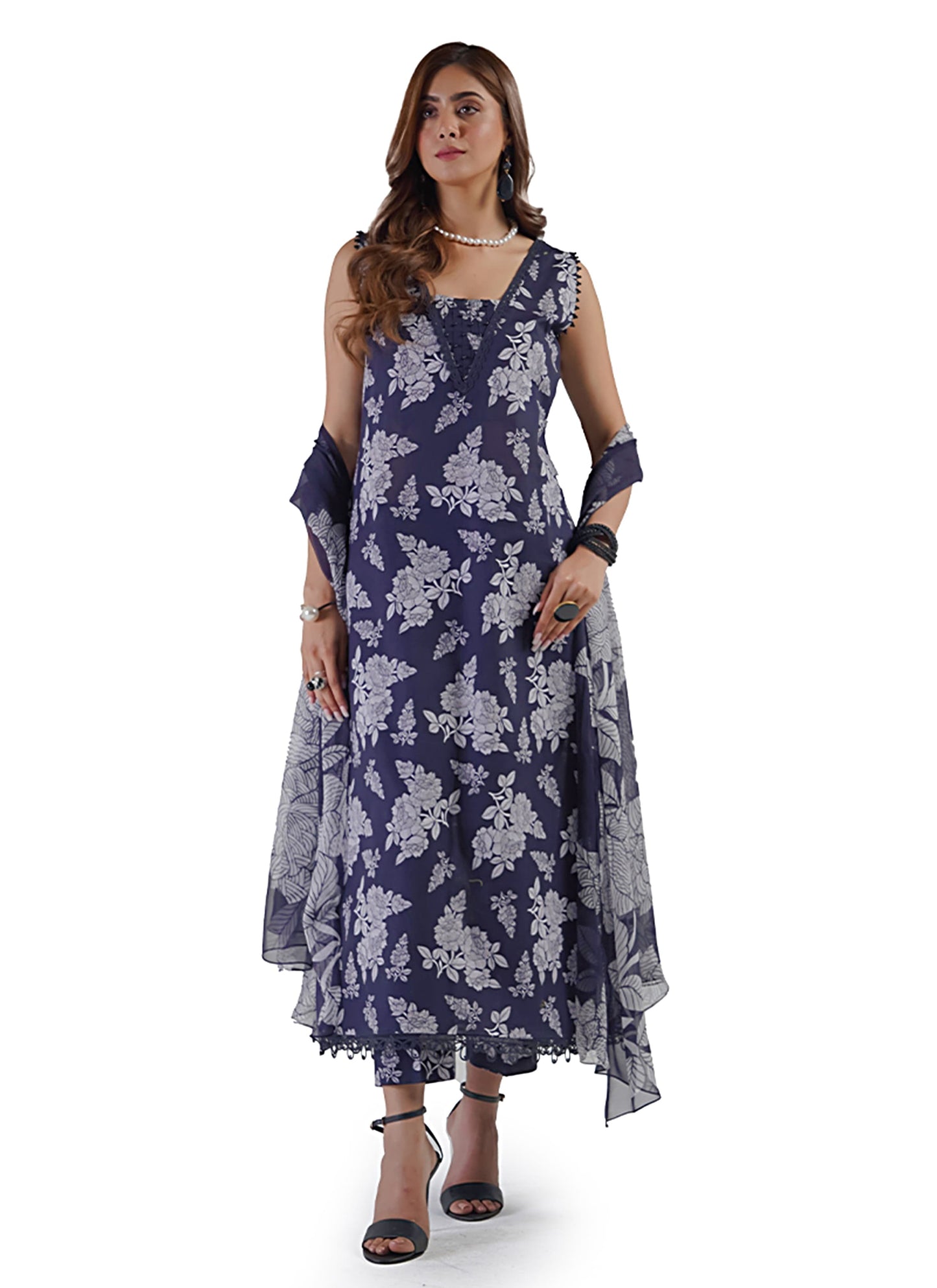 Digital Print Linen Allover 3 Piece