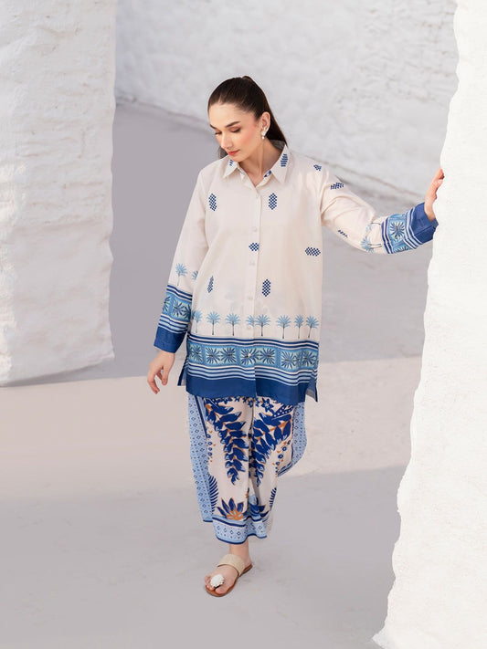 Digital Lawn 3-Piece Set – Bana Dora Prints with Voile Dupatta