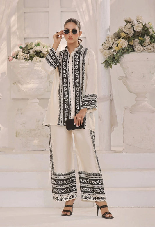 Digital Lawn 3-Piece Set – Bana Dora Prints with Voile Dupatta