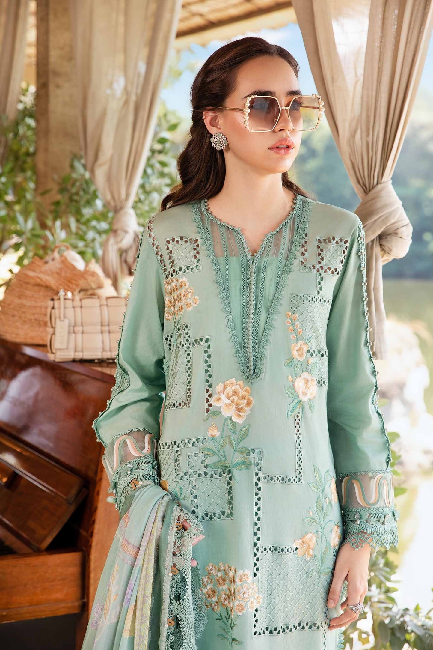 Digital Lawn 3-Piece Print Set with Bana Dora Voile Dupatta