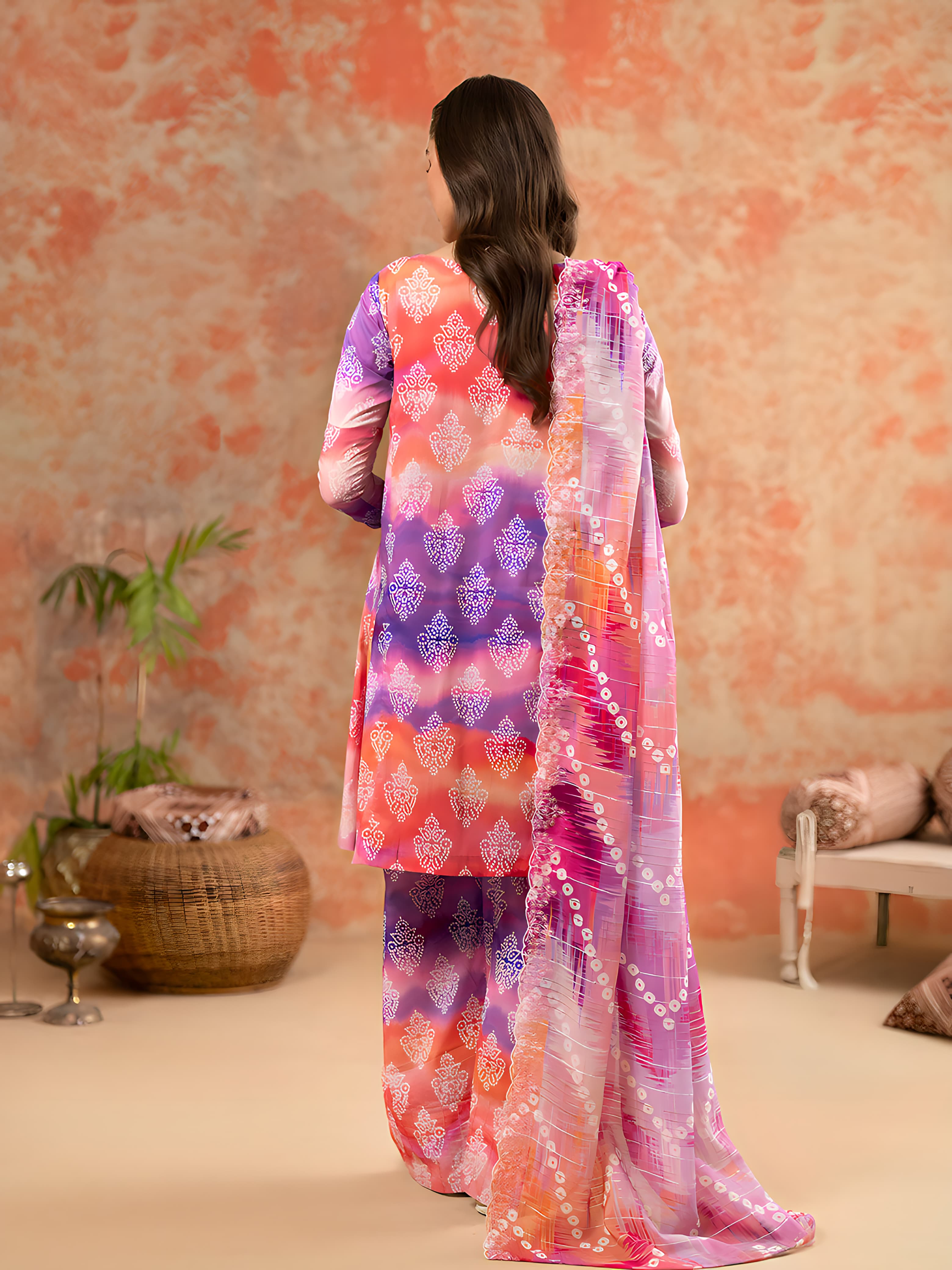 Charizma's All-Over Digital Printed Lawn: 3-Piece Unstitched Elegance