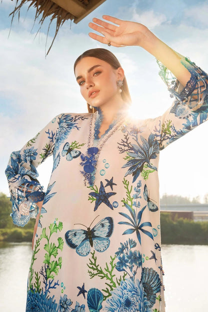 Digital Lawn 3-Piece Print Set with Bana Dora Voile Dupatta