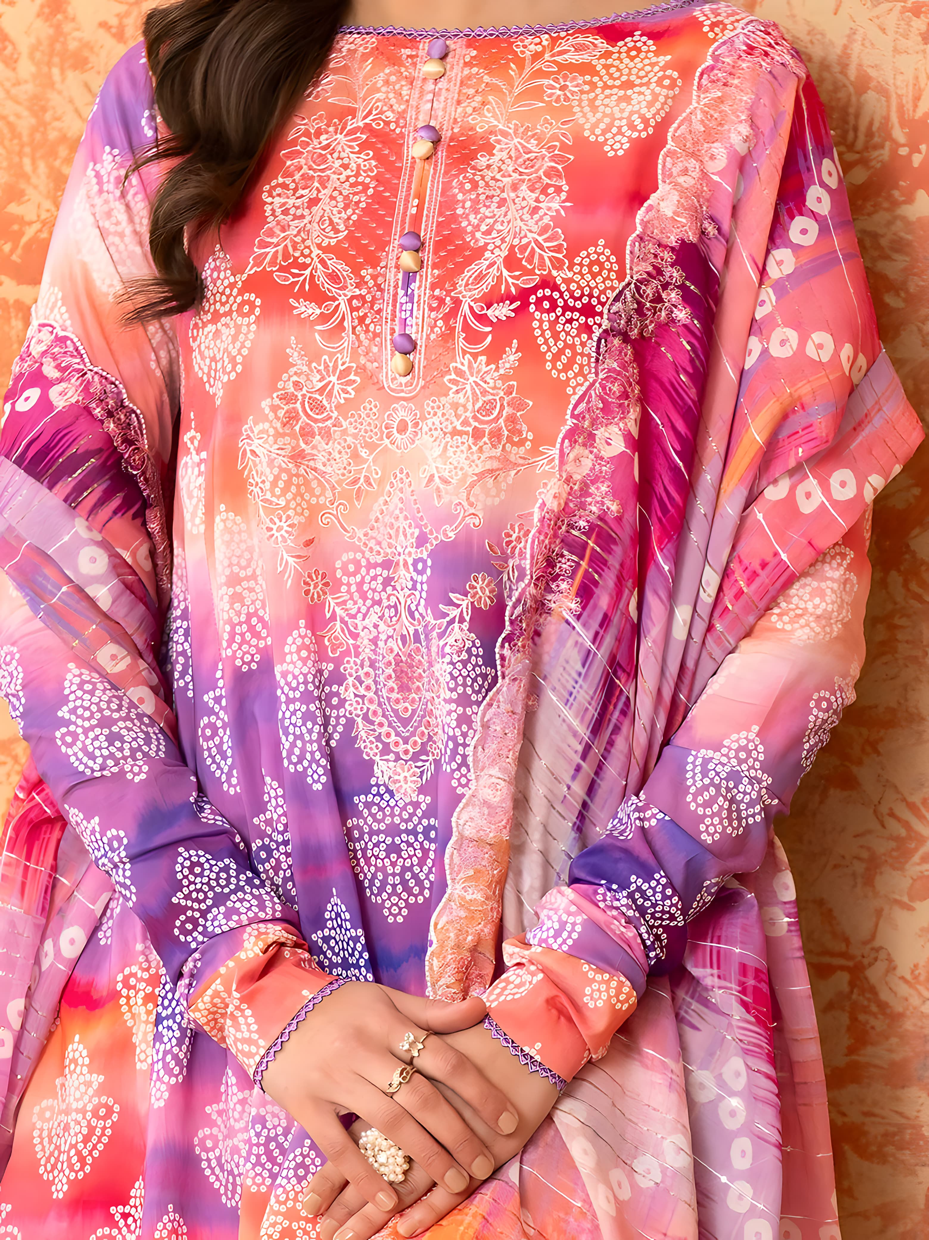 Charizma's All-Over Digital Printed Lawn: 3-Piece Unstitched Elegance