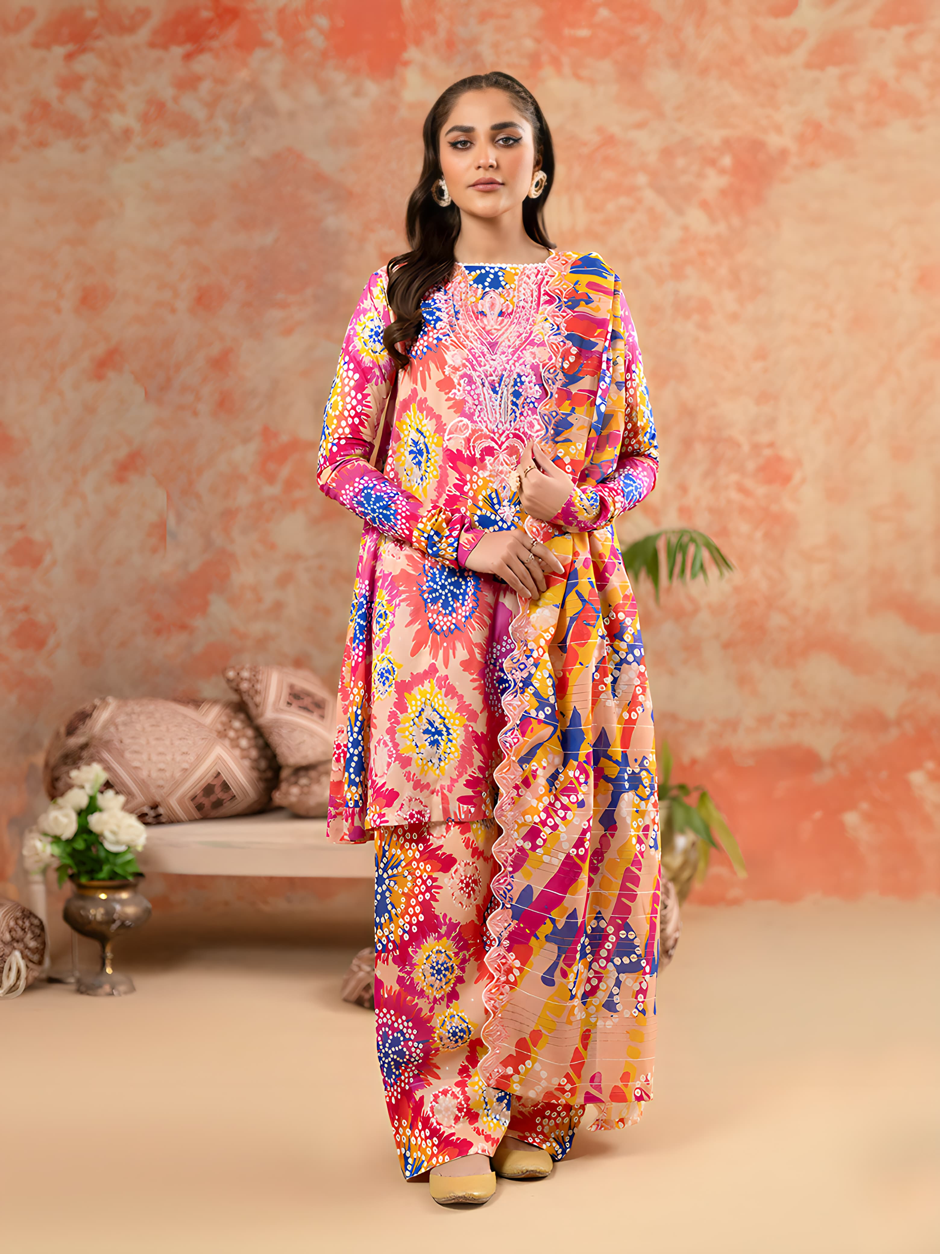 Charizma's All-Over Digital Printed Lawn: 3-Piece Unstitched Elegance