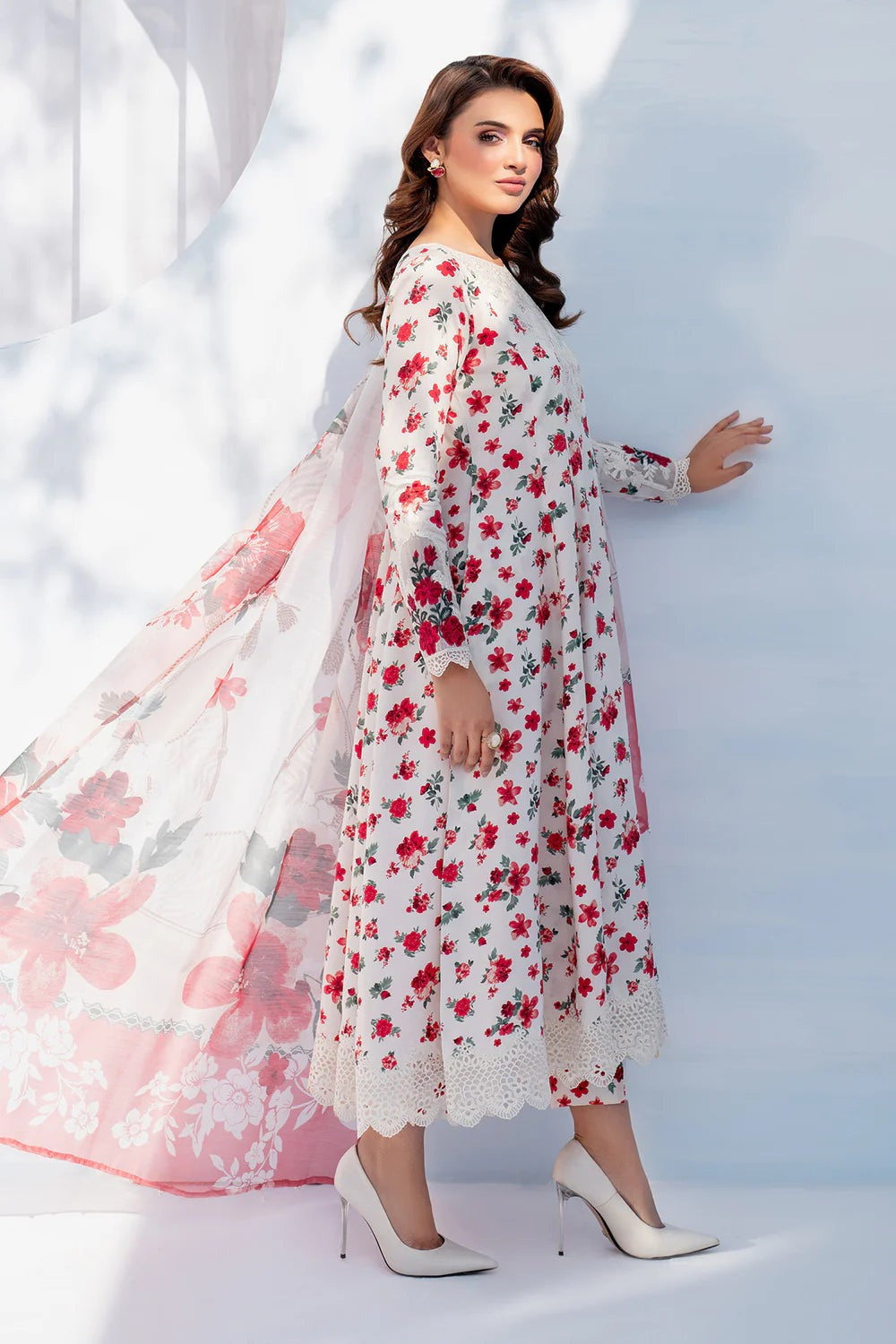 Digital Lawn 3-Piece Set – Bana Dora Prints with Voile Zari Dupatta