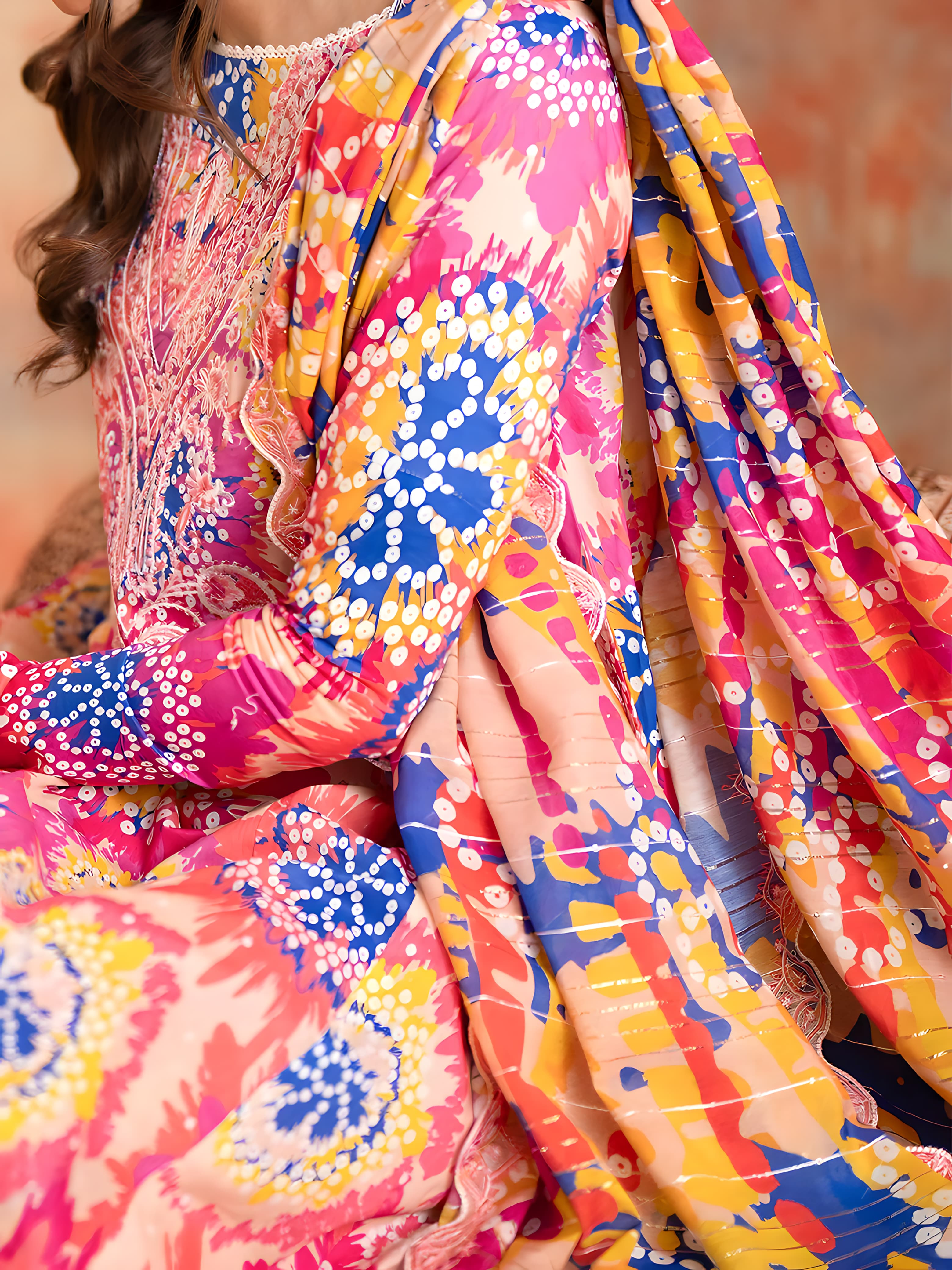 Charizma's All-Over Digital Printed Lawn: 3-Piece Unstitched Elegance