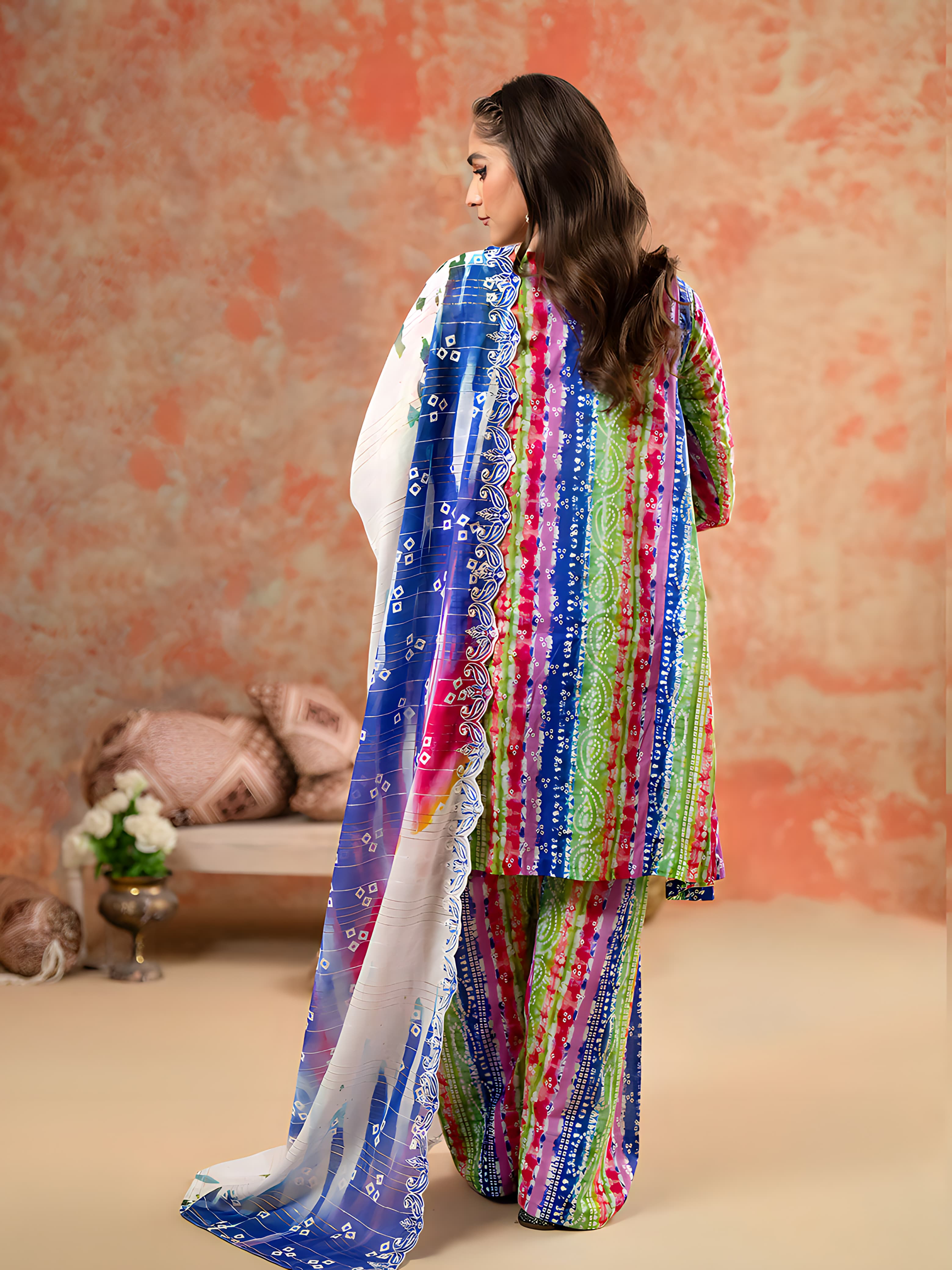 Charizma's All-Over Digital Printed Lawn: 3-Piece Unstitched Elegance