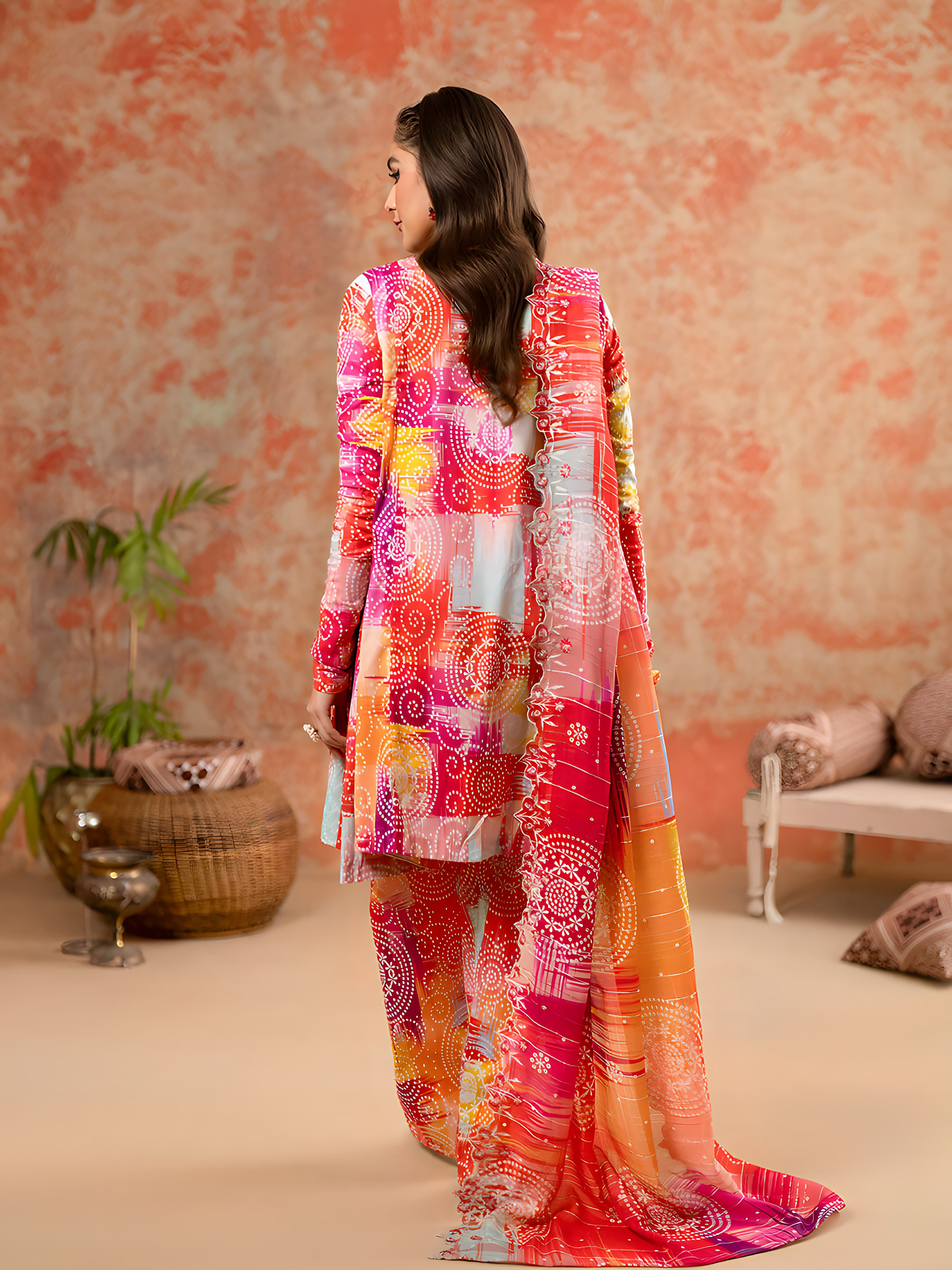 Charizma's All-Over Digital Printed Lawn: 3-Piece Unstitched Elegance