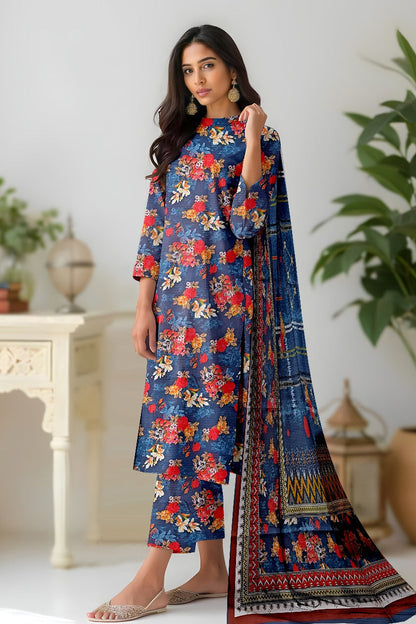 Premium Digital Printed Viscose Bana Dora 3-Piece Suit