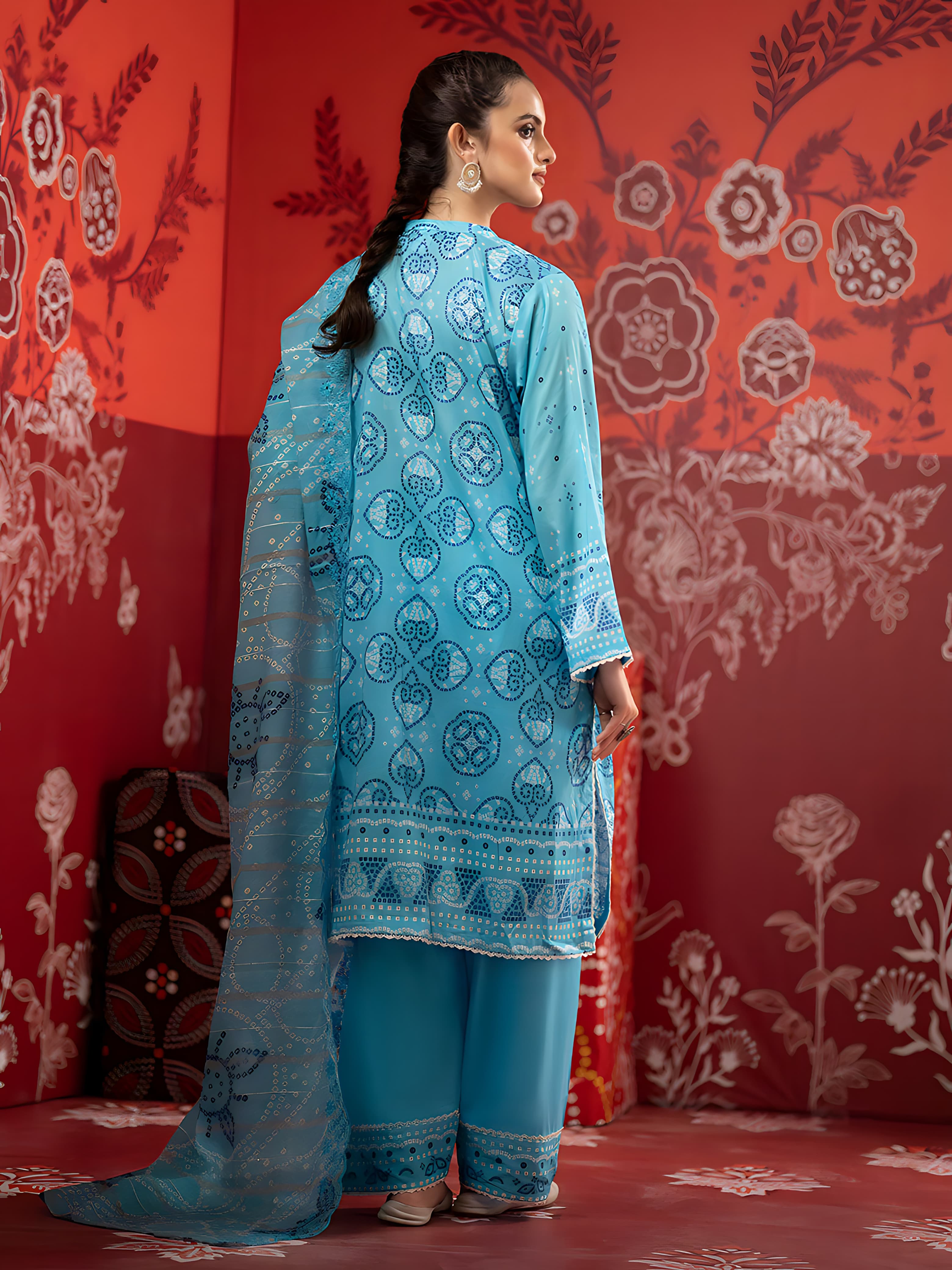 Lakhany: Unstitched Lawn 3-Piece Ensemble with Exquisite Digital Print