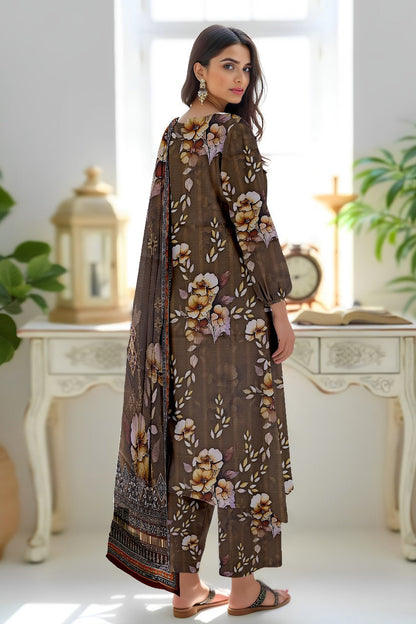 Premium Digital Printed Viscose Bana Dora 3-Piece Suit