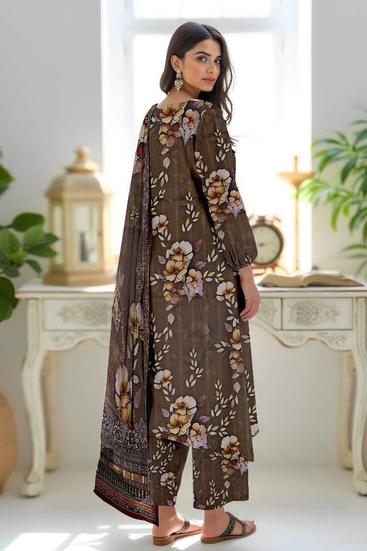 Premium Digital Printed Viscose Bana Dora 3-Piece Suit