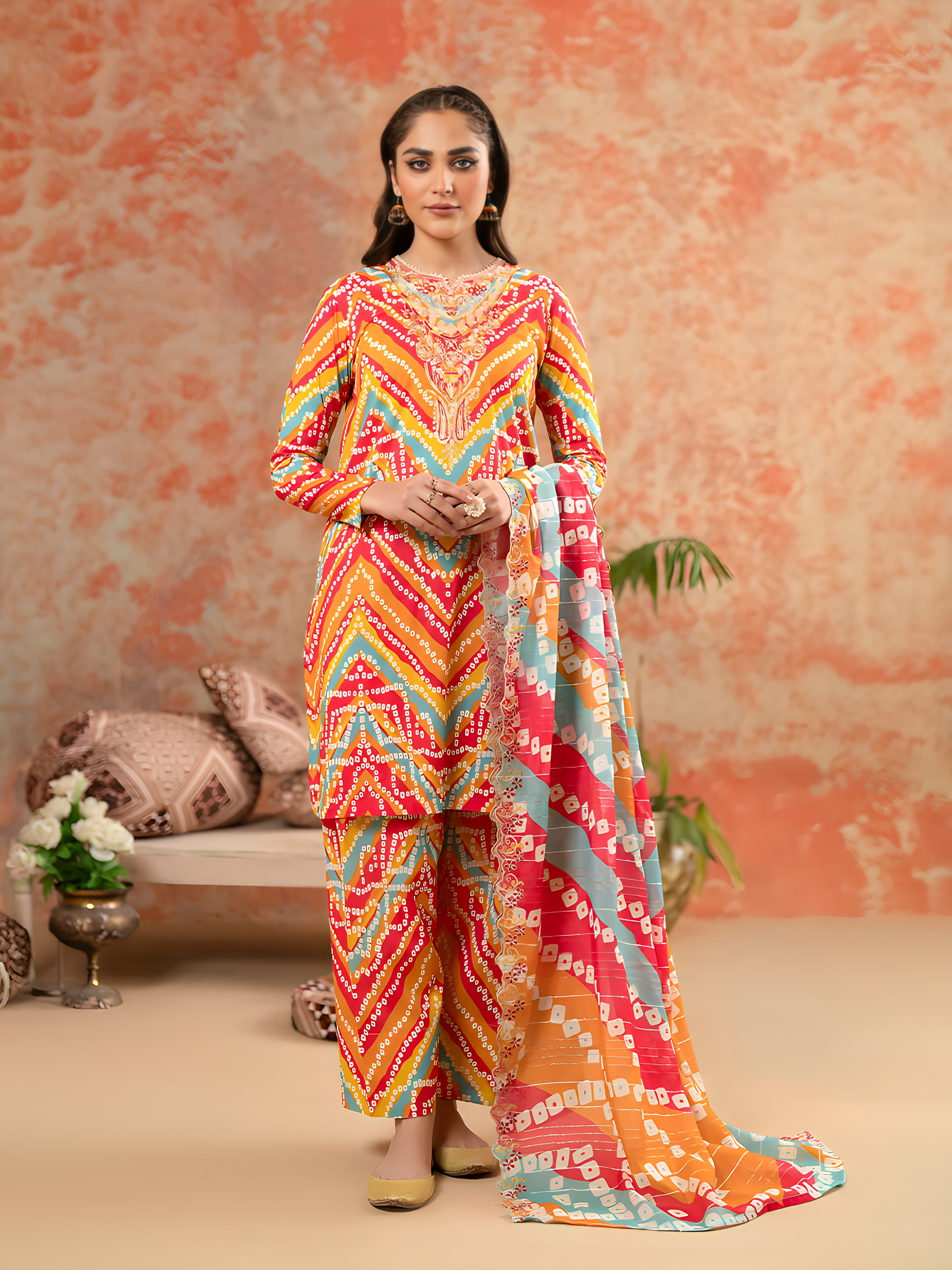 Charizma's All-Over Digital Printed Lawn: 3-Piece Unstitched Elegance