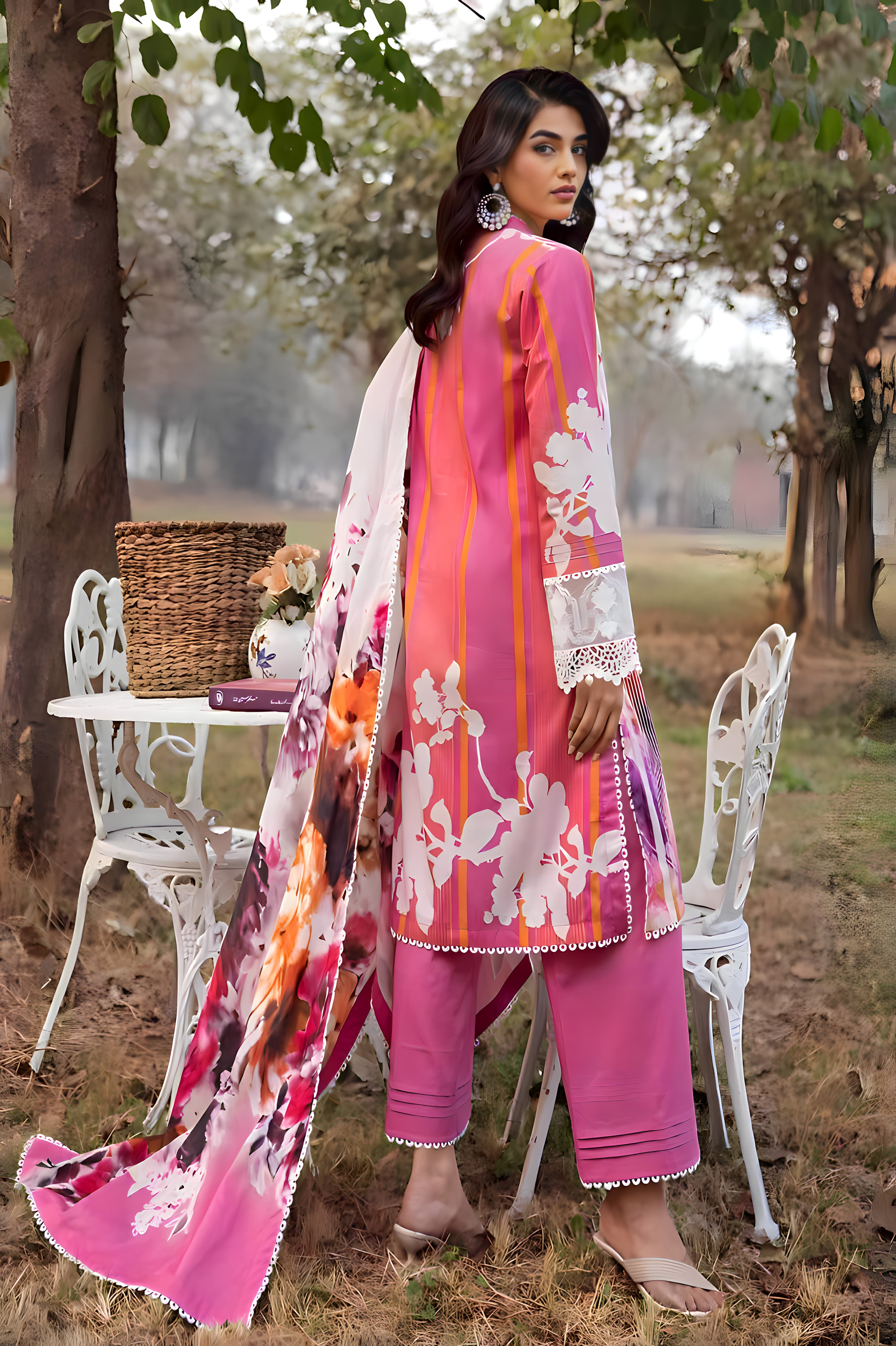 Gul Ahmed: All-Over Digital Printed Lawn 3-Piece Unstitched Ensemble - Elevate Your Style