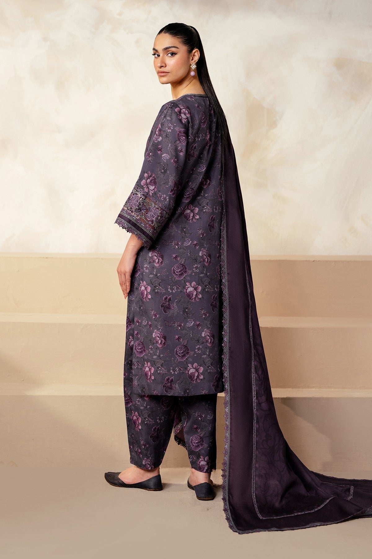 Digital Lawn 3-Piece Set – Bana Dora Prints with Voile Zari Dupatta