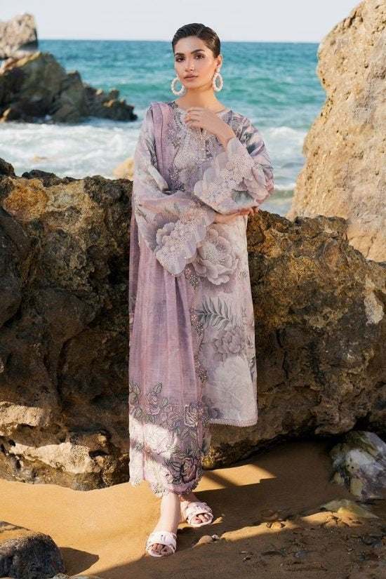 Digital Lawn 3-Piece Set – Bana Dora Prints with Voile Zari Dupatta