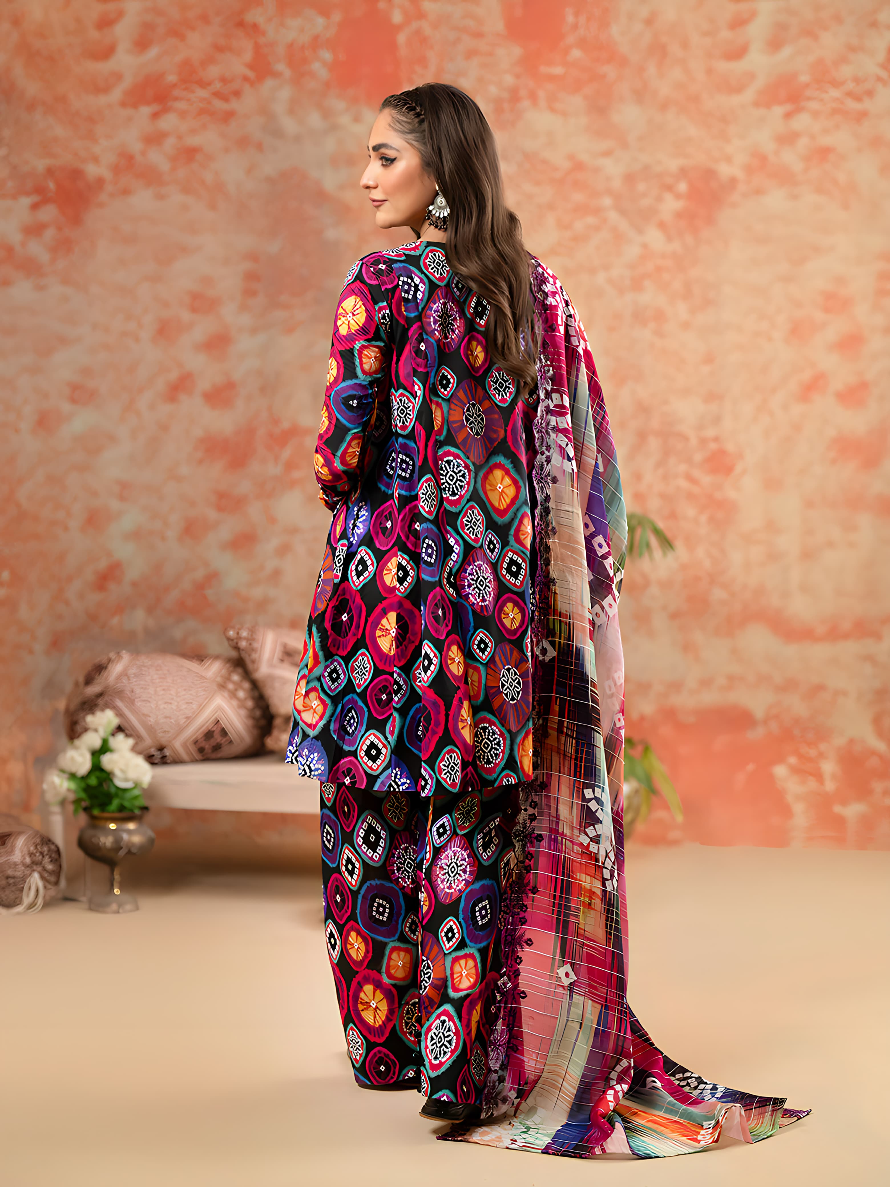 Charizma's All-Over Digital Printed Lawn: 3-Piece Unstitched Elegance